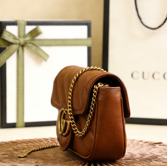 <AUTHENTIC>Gucci GG Marmont Mini Shoulder Bag - Picture 2 of 6